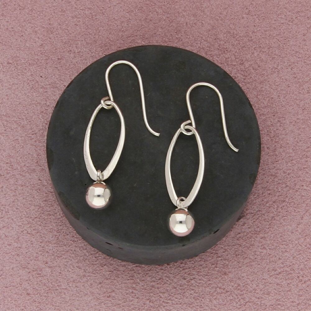 sterling silver vintage bead dangle earrings